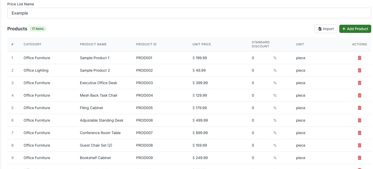 Product Catalog Screenshot
